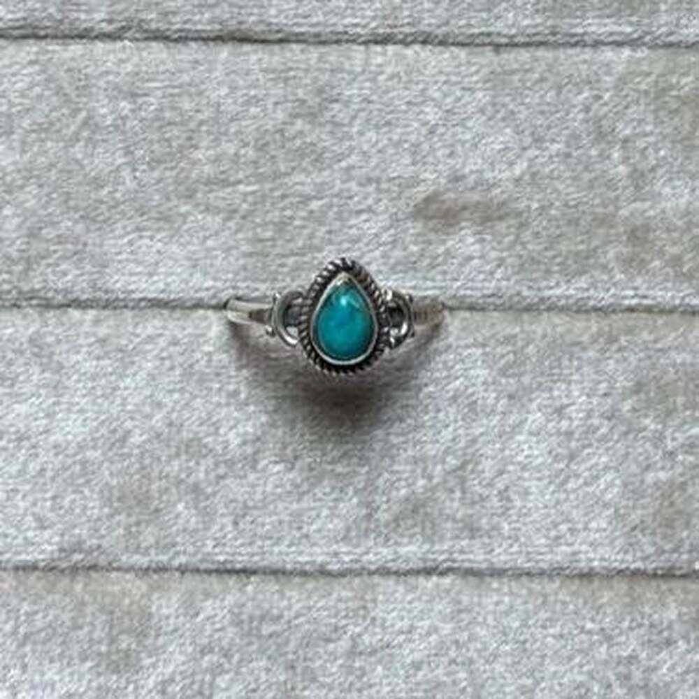 Southwestern Kingman Turquoise Ring 925 Sterling Silver Size 7